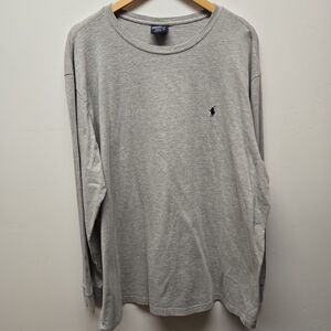 Polo Ralph Lauren LS Tee Shirt Gray Classic Fit Long Sleeve Mens Sz XXL 2XL 90s